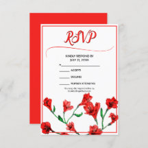 Casamento Red Floral Watercolor