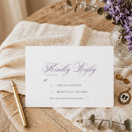 Cartão RSVP Casamento Regency de Roteiro Minimalista Elegante