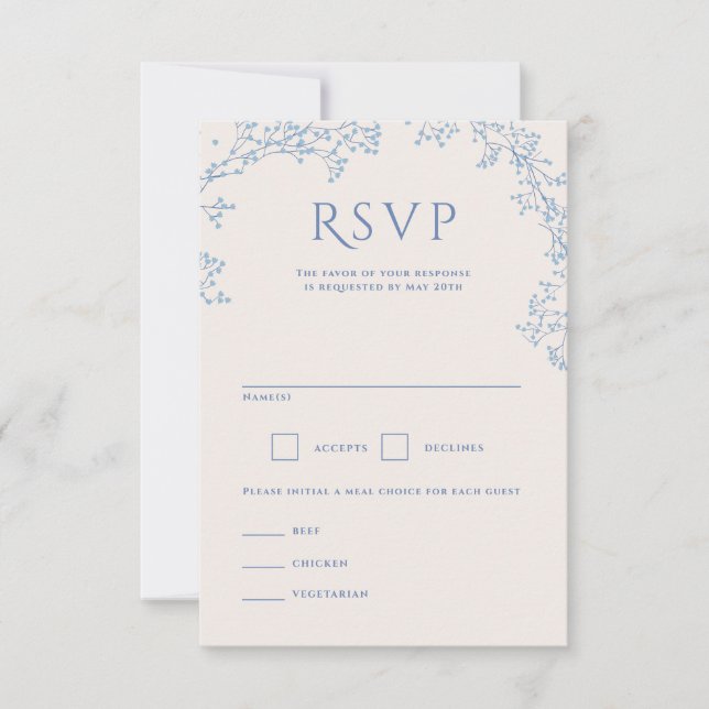 Cartão RSVP Casamento Respiratório do Bebê Doce (Frente)