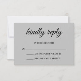 Cartão RSVP Casamento Responder Favor Monograma Brilhante em F