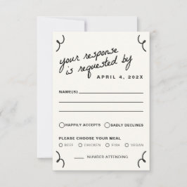 Cartão RSVP Casamento Retirado