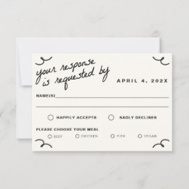 Cartão RSVP Casamento Retirado