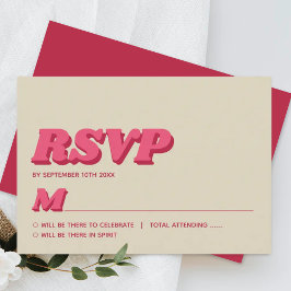 Cartão RSVP Casamento Retro Groovy Viva Magenta, de 70 anos