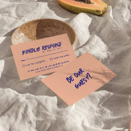 Cartão RSVP Casamento Retroativo Colorido de Brilho Moderno Ma