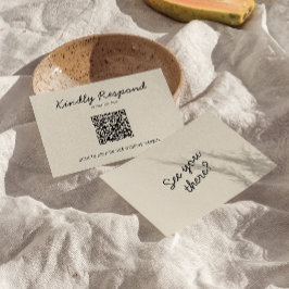Cartão RSVP Casamento Retroativo do Código Brilhante de Creme