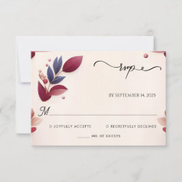 Cartão RSVP Casamento Rich Soft Teal Fall Gem Bold Jewel Tone