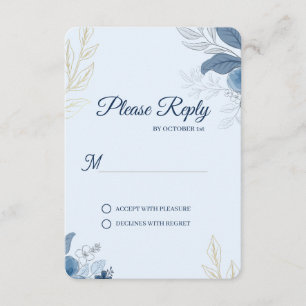 Cartão RSVP Casamento Romântico à Beira-Mar