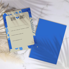 Cartão RSVP Casamento Romântico Azul Floral