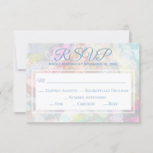 Cartão RSVP *~* Casamento Romântico com rendas brancas florais