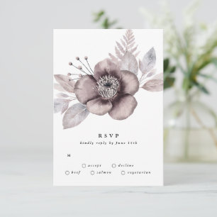 Cartão RSVP Casamento Romântico de Aquarela Floral