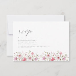 Cartão RSVP Casamento romântico de cor-de-água rosa com Blush