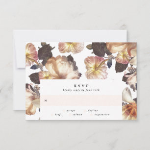 Cartão RSVP Casamento Romântico de Flores Modernas