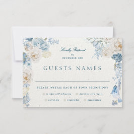 Cartão RSVP Casamento Romântico de Holods Winter Florals