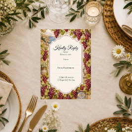 Cartão RSVP Casamento Romântico em Vinhedo