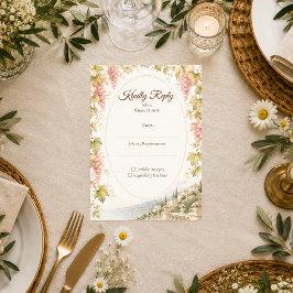 Cartão RSVP Casamento Romântico em Vinhedo