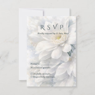 Cartão RSVP Casamento Romântico Luxuoso e Elegante em Marfim B