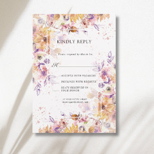 Cartão RSVP Casamento Romântico no Jardim Botânico de Outono