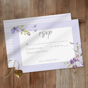 Cartão RSVP Casamento Romântico no Jardim de Flores Silvestres