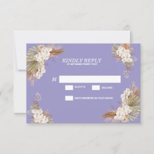 Cartão RSVP Casamento Rosa Bege Dourado Borgonha Azul