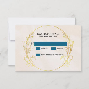 Cartão RSVP Casamento Rosa Bege Dourado Borgonha Dourado