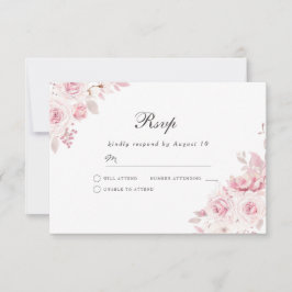 Cartão RSVP Casamento rosa brilhante ou qualquer evento