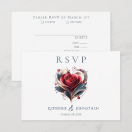 Cartão RSVP Casamento Rosa Com Forma Moderna