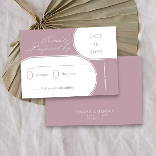 Cartão RSVP Casamento Rosa-Rosa de-Caligrafia Elegante