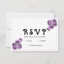 Cartão RSVP Casamento Rosa Roxa Mística