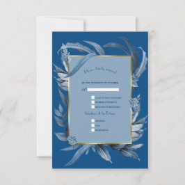 Cartão RSVP Casamento Royal Gold Fleur-de-lis Grande Gatsby