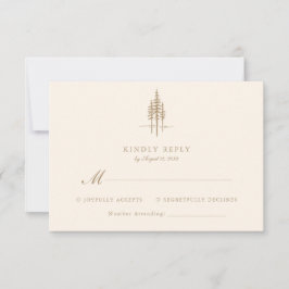 Cartão RSVP Casamento Russo da Floresta Dourada Moderna