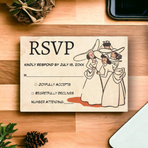 Cartão RSVP Casamento Russo Das Mendras Retro-Elegantes