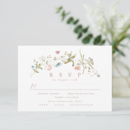 Cartão RSVP Casamento Russo de Boca Rosa Elegante