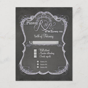 Cartão RSVP Casamento Russo de Cabeça de Tipografia Folha de C