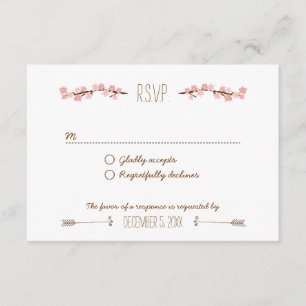 Cartão RSVP Casamento Russo de Cherry Blossom