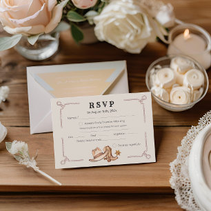 Cartão RSVP Casamento Russo De Cowboy De Casamento Ocidental