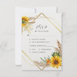 Cartão RSVP Casamento Russo de Girassol-Cria