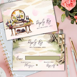 Cartão RSVP Casamento Russo De Maquinaria De Vinha Inspirada E