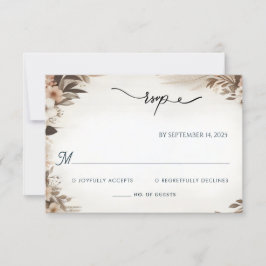 Cartão RSVP Casamento Russo do Garden Floral Primavera Wood Bo