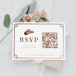 Cartão RSVP Casamento Russo do País do Cowboy Ocidental