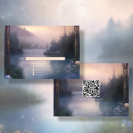 Cartão RSVP Casamento Russo Eteral das Estrelas do Lago Montan