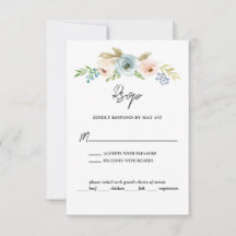 Casamento Russo Floral Elegante Azul Dusty