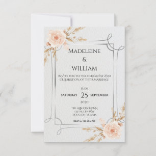 Cartão RSVP Casamento Rustic Boho Wildflower Elegante