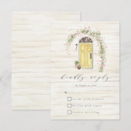 Cartão RSVP Casamento Rustic Cottage Flower Garden