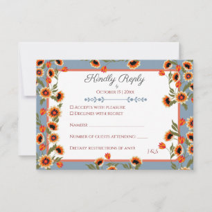 Cartão RSVP Casamento Rustic Floral Escandinávia Inspirado Fol