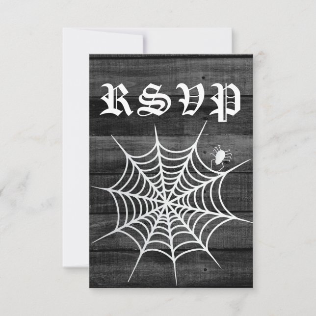 Cartão RSVP Casamento Rustic Halloween (Frente)