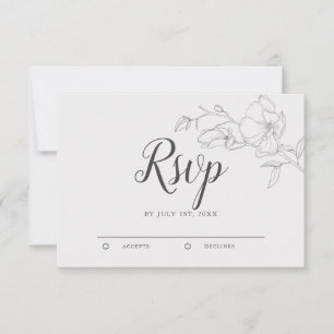 Cartão RSVP Casamento Rustic Ivory Magnolia