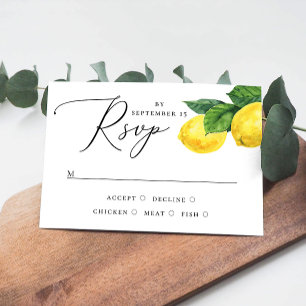 Cartão RSVP Casamento Rustic Lemon Grove   Pomar de Citrinos A