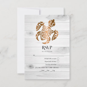 Cartão RSVP Casamento Rustic Tropical Mystic Island
