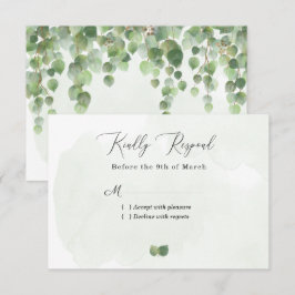 Cartão RSVP Casamento Rustic Watercolor Eucalyptus Deixa
