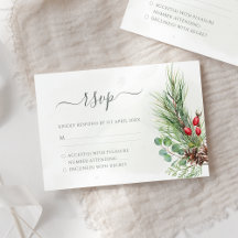 Casamento Rustic Winter Berries Pine Cone Greenery